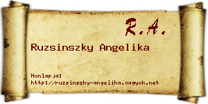 Ruzsinszky Angelika névjegykártya